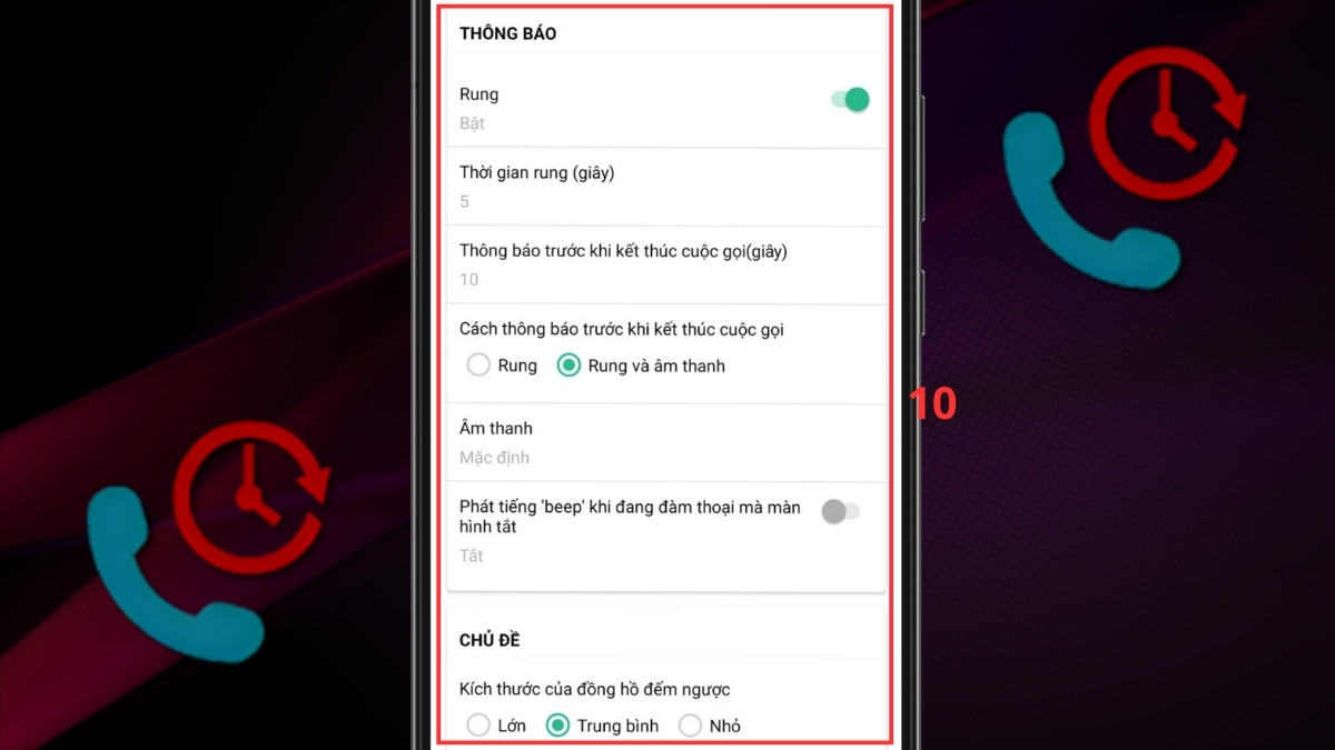 Thiết lập thông báo âm thanh để kiểm tra