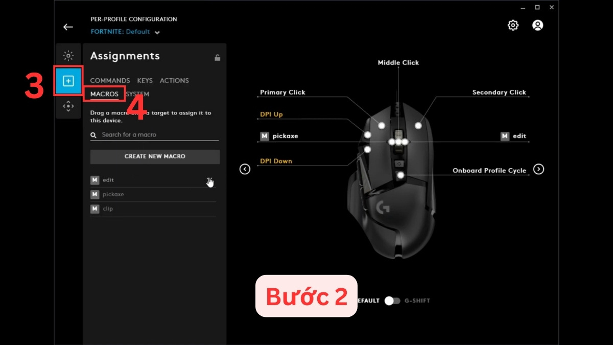 Truy cập vào tab Macros trong mục Assignments
