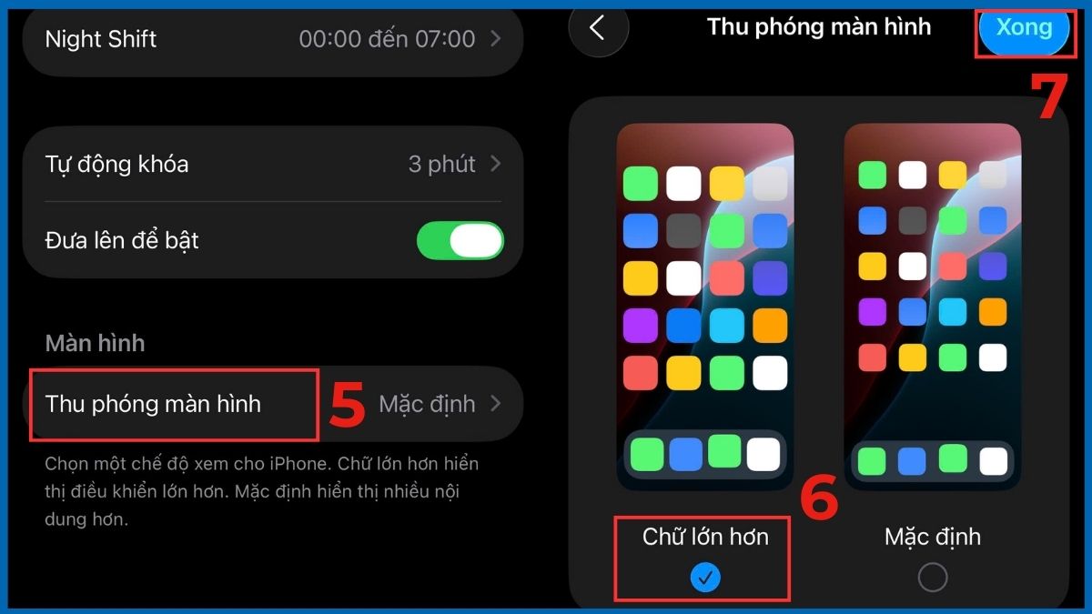 Điều chỉnh Thu phóng màn hình