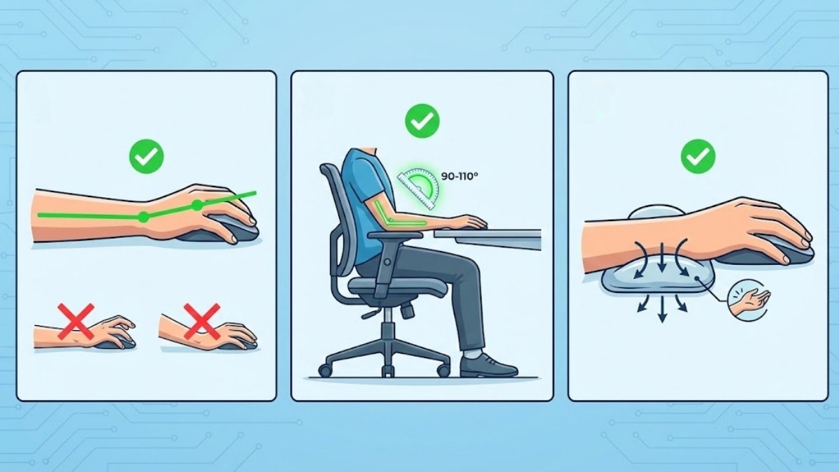 Nên sử dụng kê tay khi sử dụng chuột