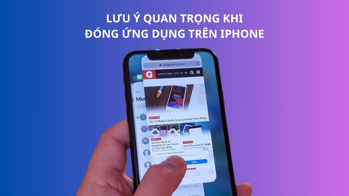 Không thường xuyên đóng ứng dụng