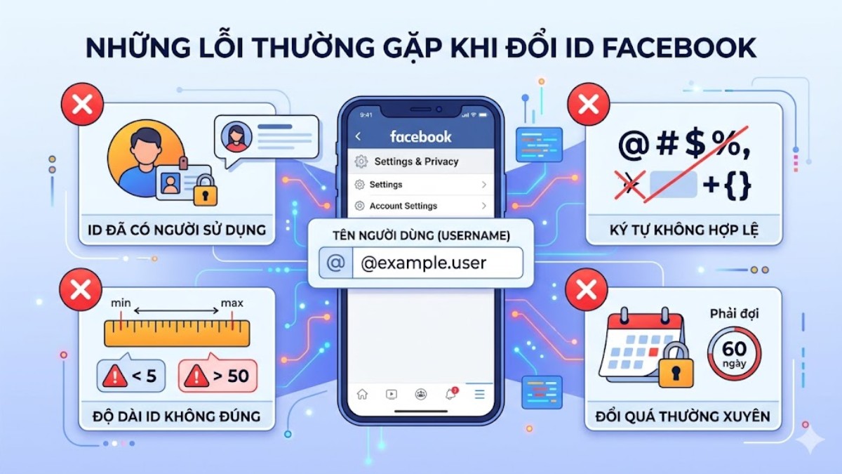 Lỗi thường gặp khi đổi ID Facebook