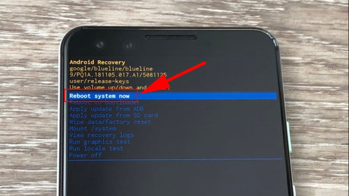 Chọn Reboot system now