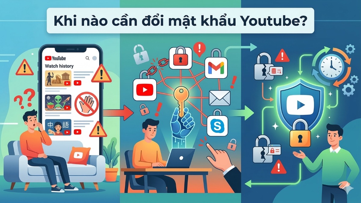 Đổi mật khẩu YouTube khi phát hiện những video bất thường