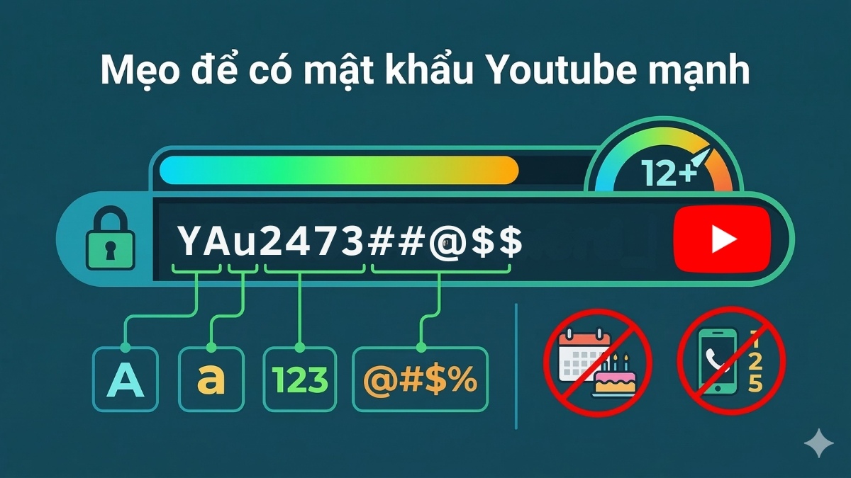Mẹo để có mật khẩu YouTube mạnh