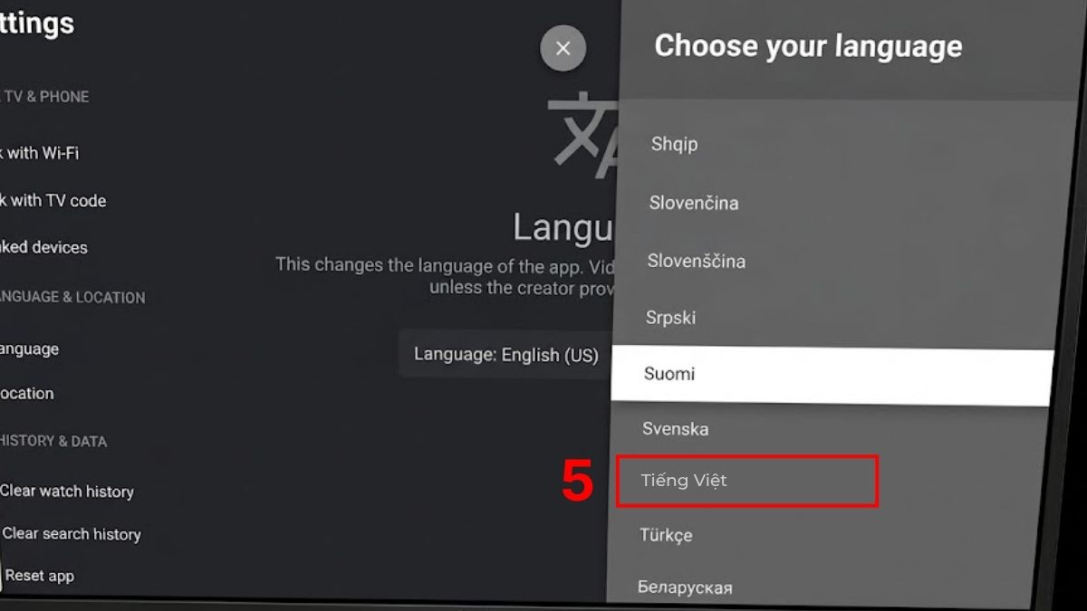 Chọn ngôn ngữ bạn muốn