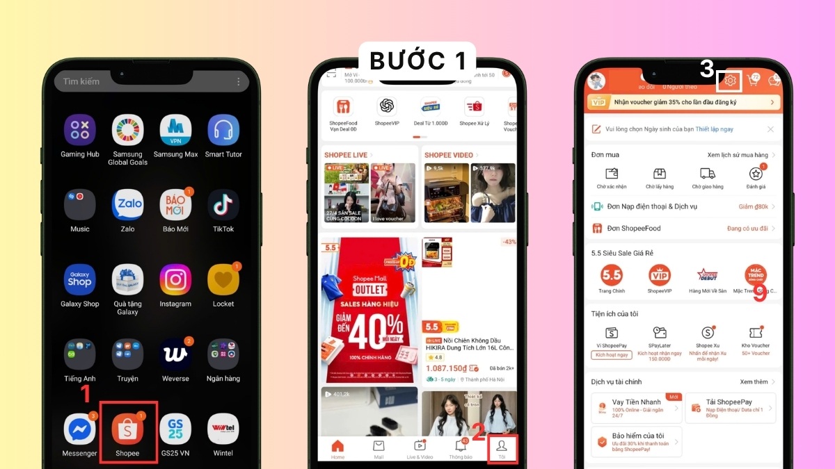 Thao tác đổi số điện thoại trên Shopee