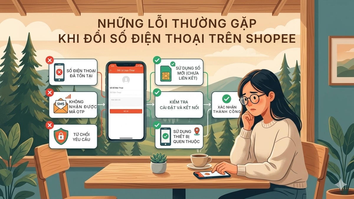 Những lỗi thường gặp khi đổi số điện thoại trên Shopee