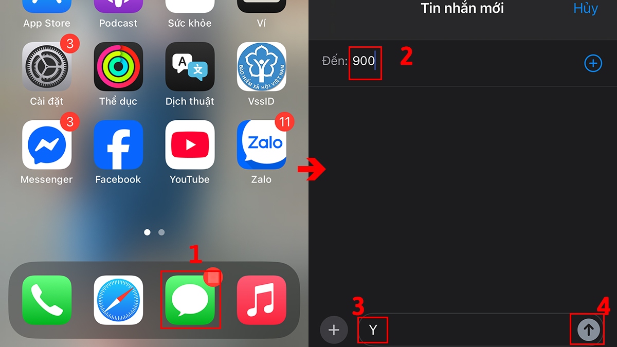 Ứng tiền bằng pháp Y và gửi qua tổng đài 900