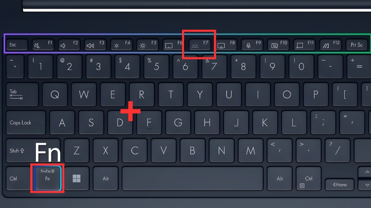 Tổ hợp phím bật, tắt đèn laptop Asus