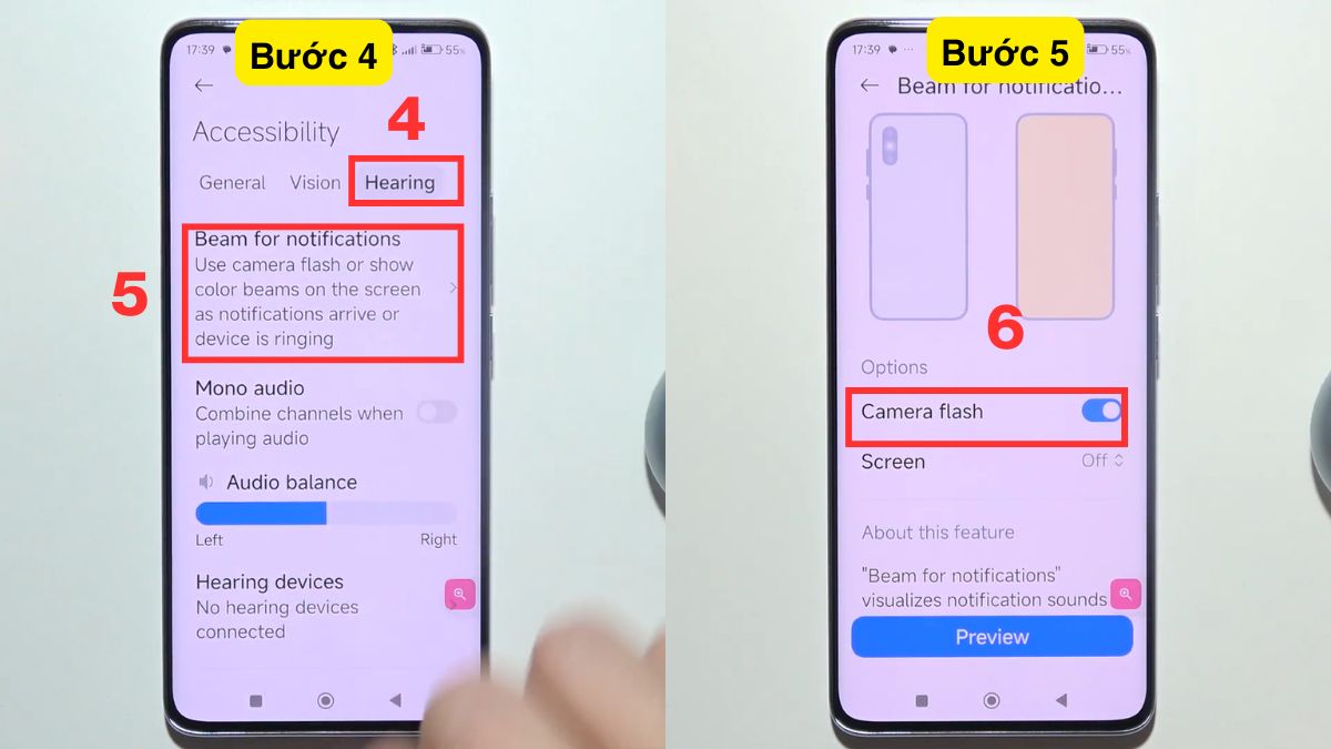 Mở camera flash trên điện thoại Xiaomi