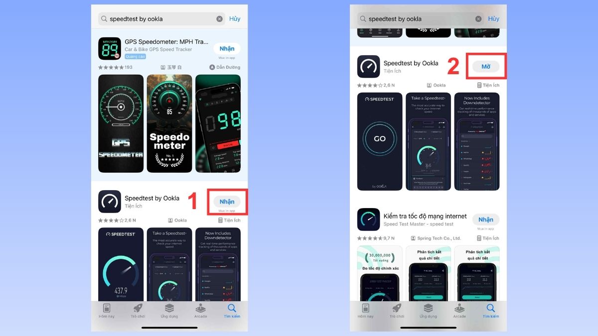 Tải và mở ứng dụng Speedtest by Ookla