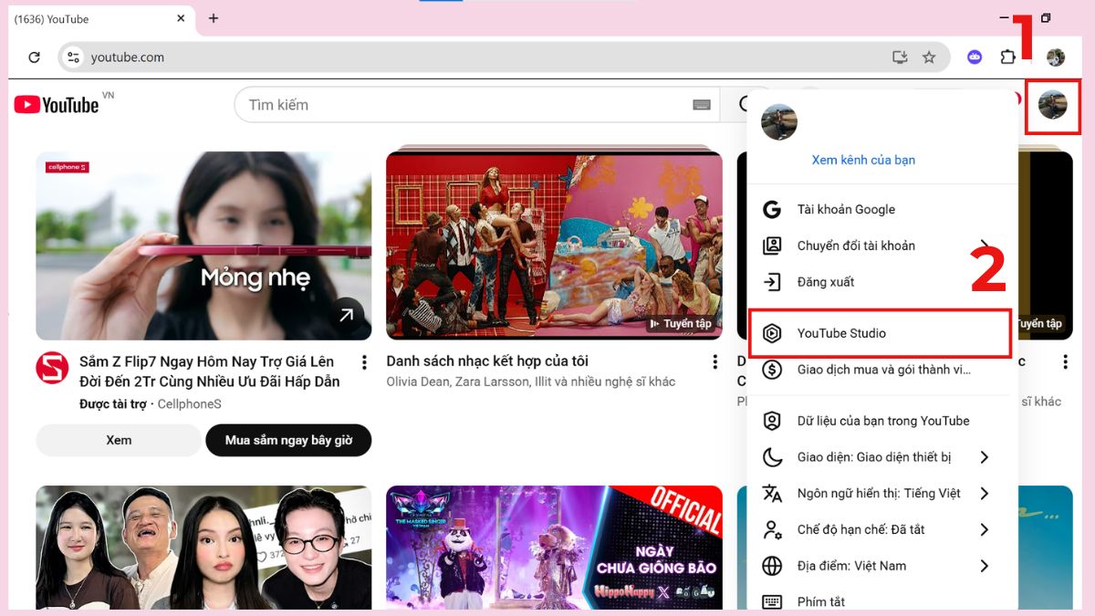 Cách bật bình luận trên YouTube với máy tính