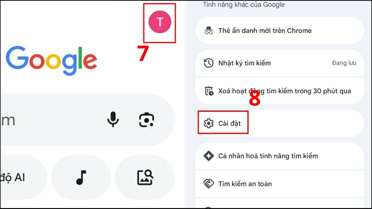 Vào mục Cài đặt trên Google Chrome
