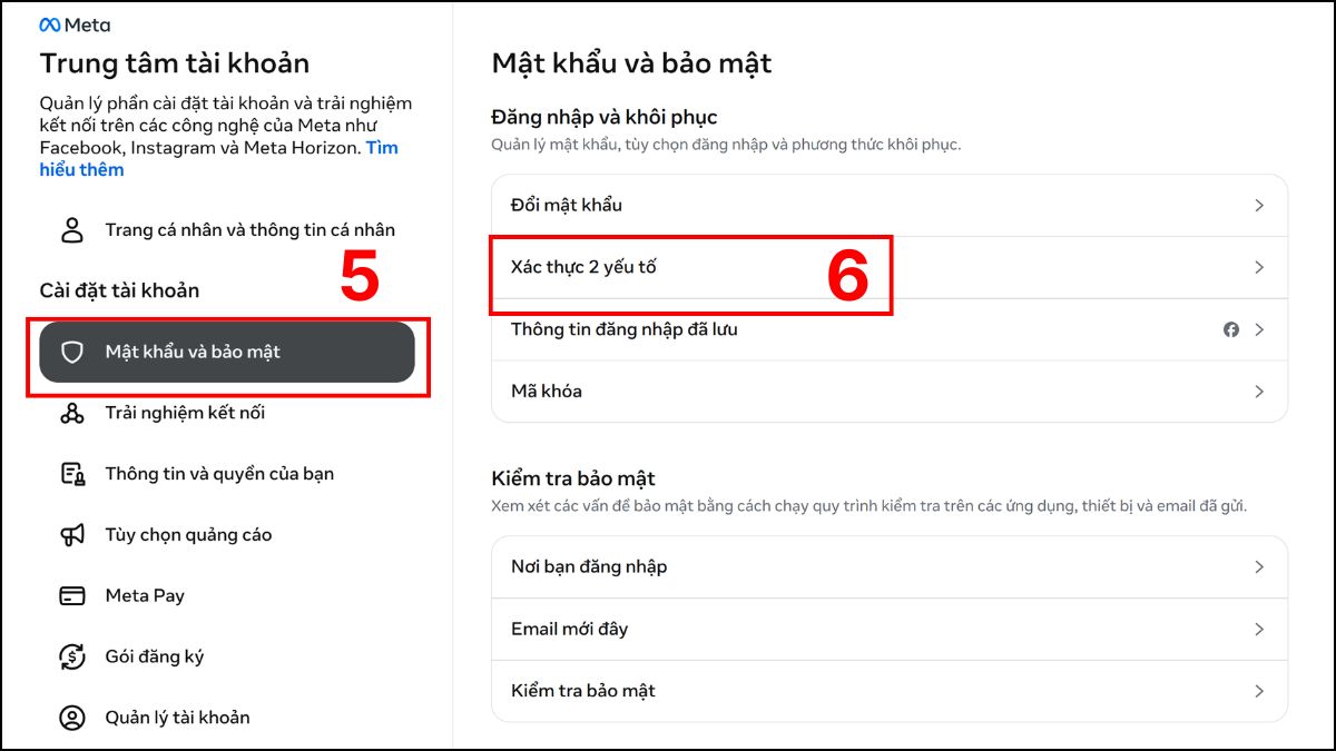 Tìm đến mục Xác thực 2 yếu tố