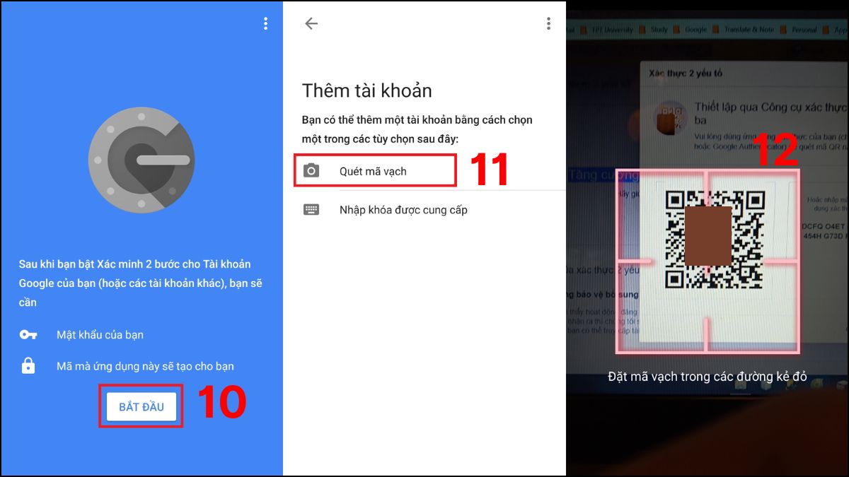 Quét mã vạch hiển thị