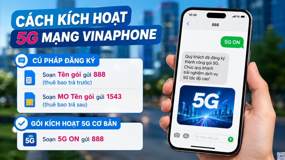 Cách kích hoạt 5G Mạng VinaPhone