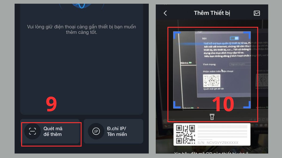 Quét mã thiết bị