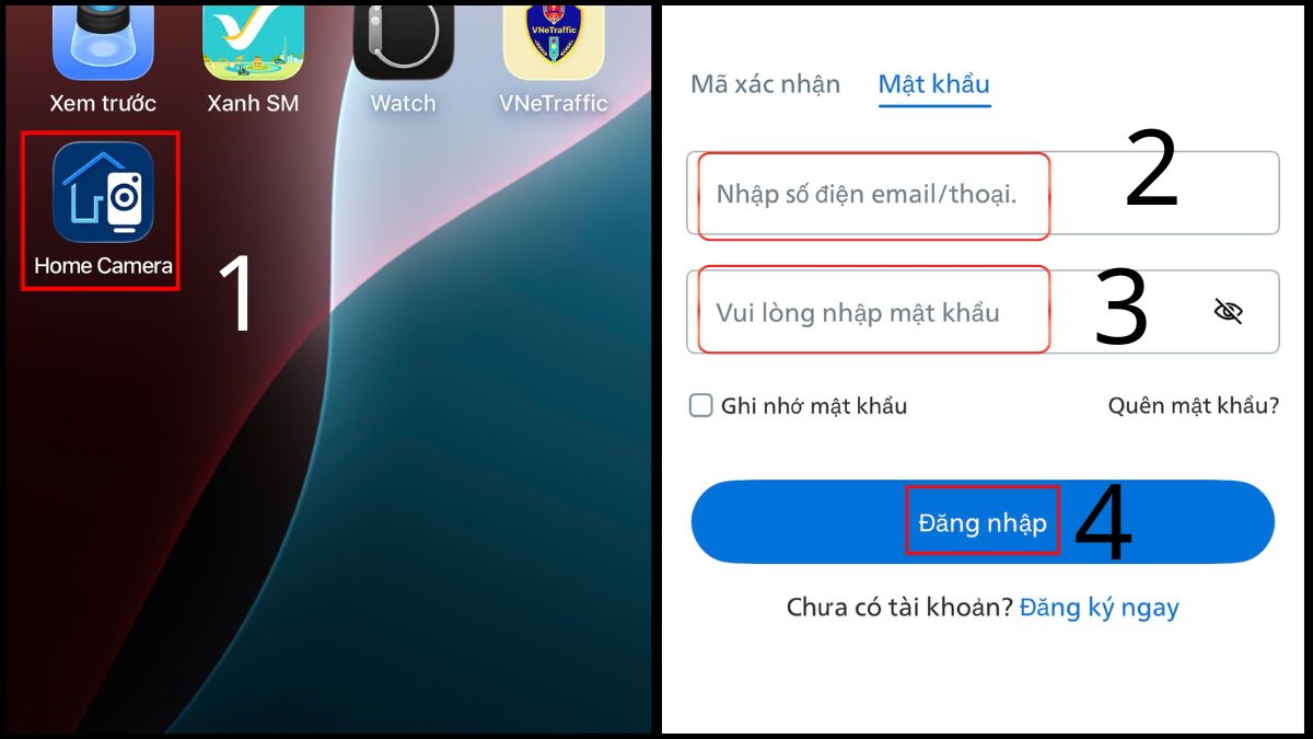 Đăng nhập ứng dụng Philips Home Camera