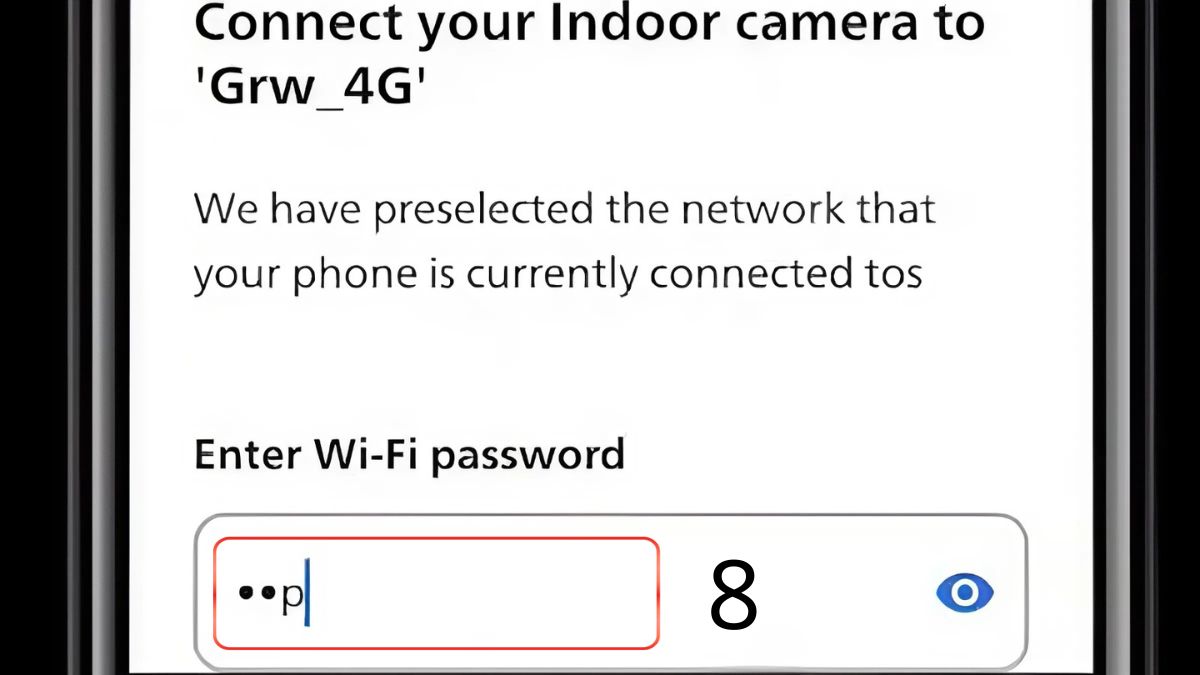 Nhập mật khẩu WiFi để cấp quyền truy cập internet cho camera