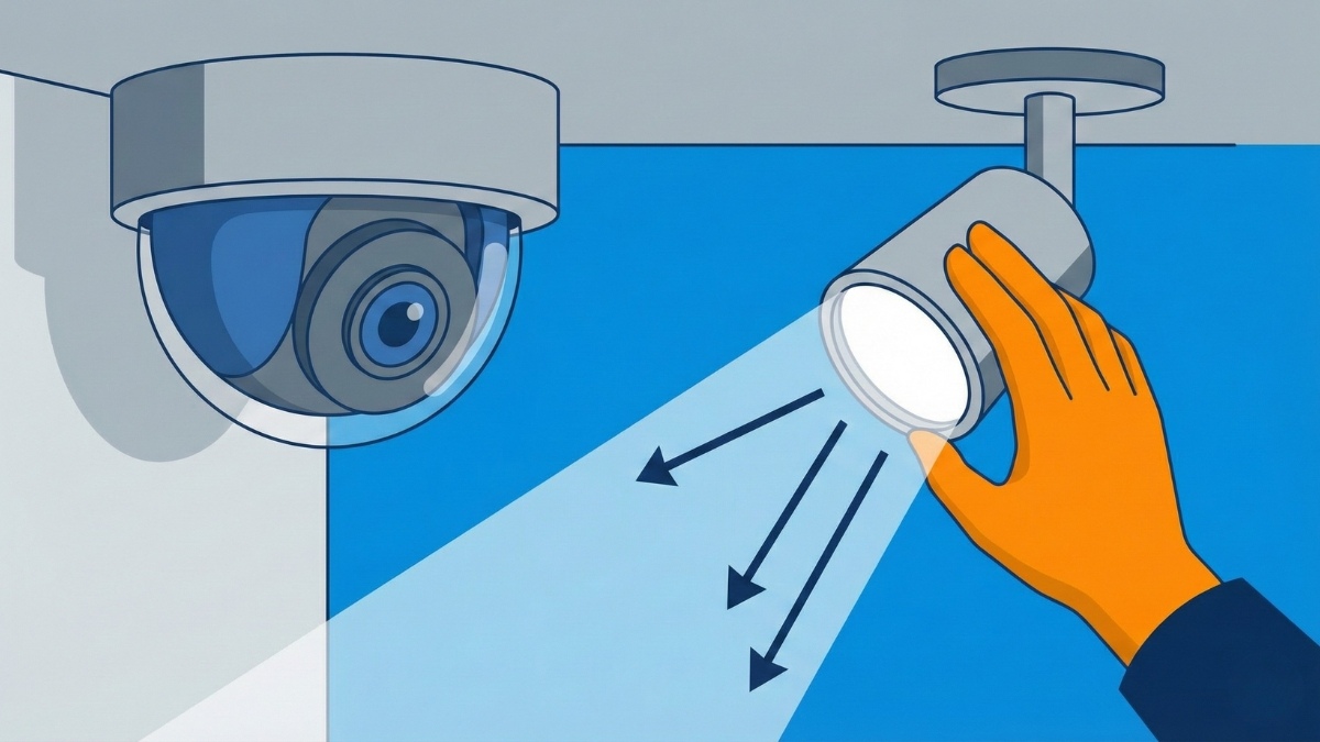 Điều hướng đèn khỏi góc camera quan sát