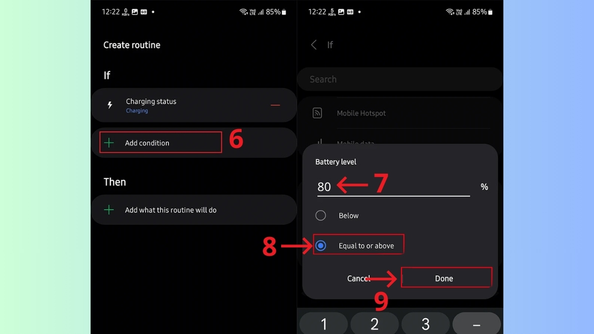 Thêm điều kiện sạc đến mức pin 80%