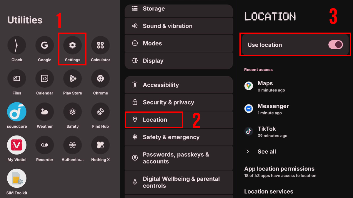 Bật định vị trên điện thoại Android