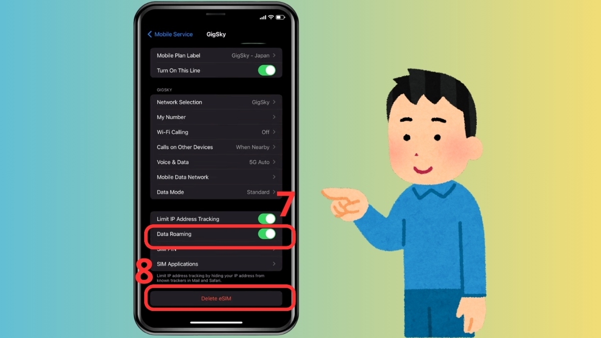 Thiết lập dữ liệu và quản lý eSIM