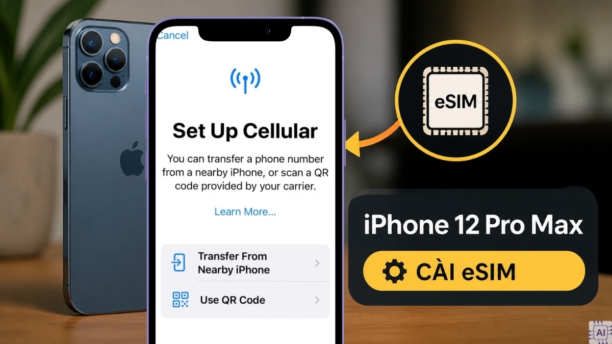 Hướng dẫn cách cài eSIM trên iPhone 12 Pro Max nhanh chóng