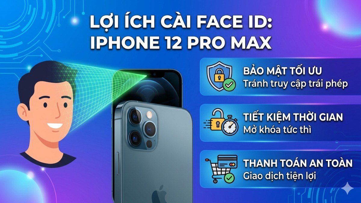 Lợi ích cài FaceID cho iPhone 12 Pro Max