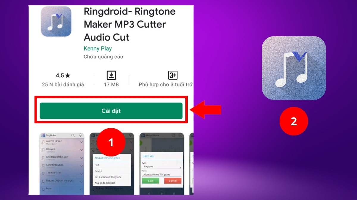 Tải và mở Ringdroid để bắt đầu cắt nhạc