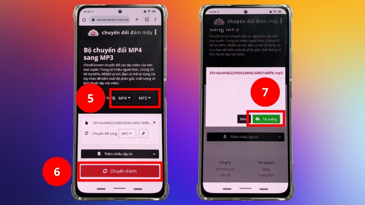 Bấm Tải xuống từ định dạng MP4 sang MP3