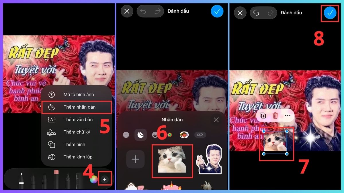 Chèn sticker vào ảnh trên iPhone đơn giản