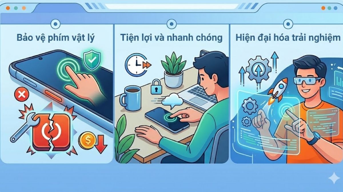 Khoá màn hình bằng thao tác chạm mang đến nhiều lợi ích