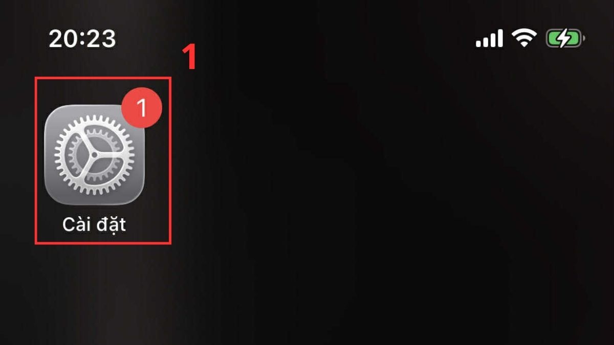 Truy cập vào mục Cài đặt