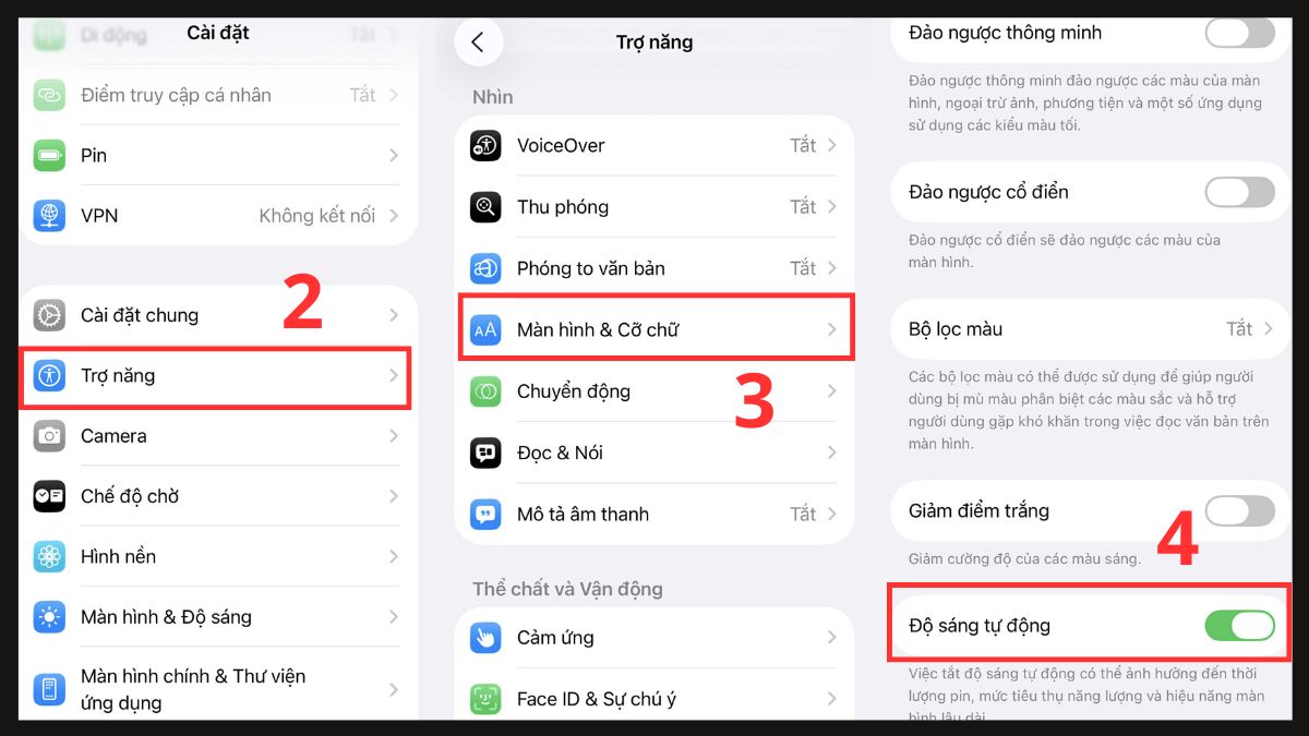 Bật Độ sáng tự động