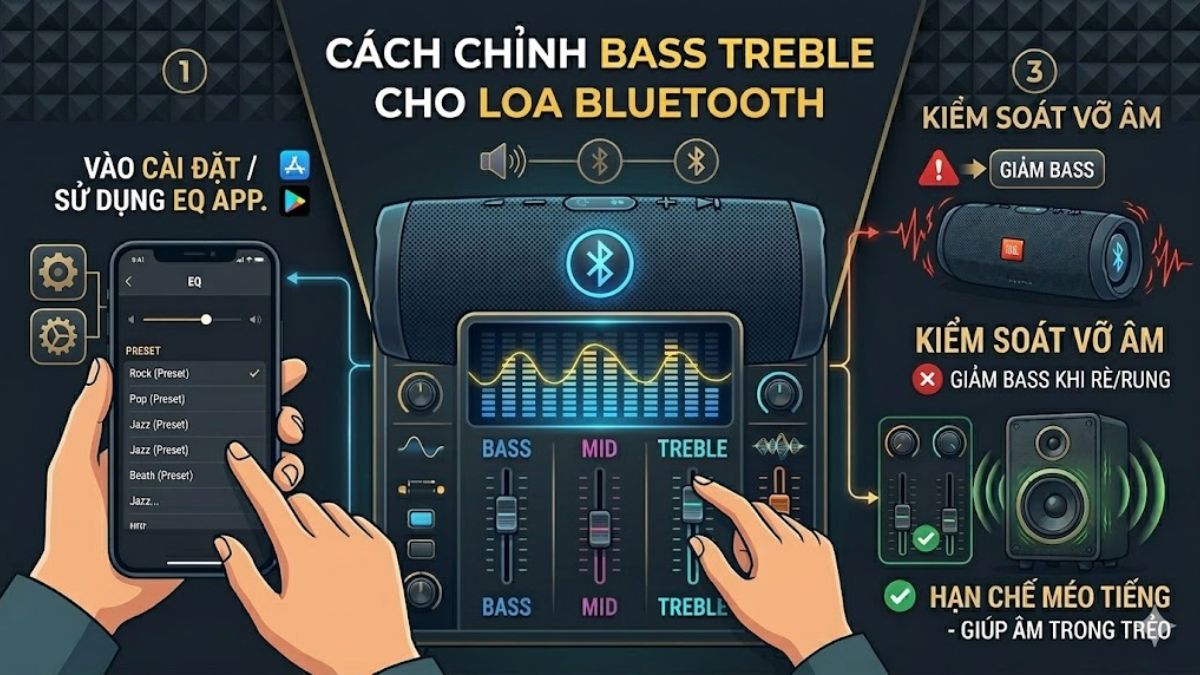Cách chỉnh bass treble cho loa Bluetooth