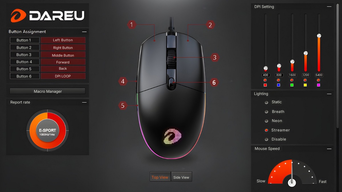 Chuột DareU có thể chỉnh DPI do hãng cung cấp