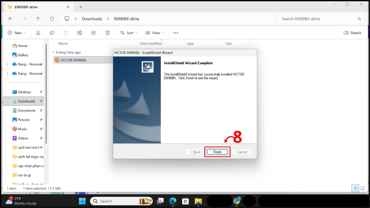 Hoàn tất cài đặt phần mềm DareU trên máy tính