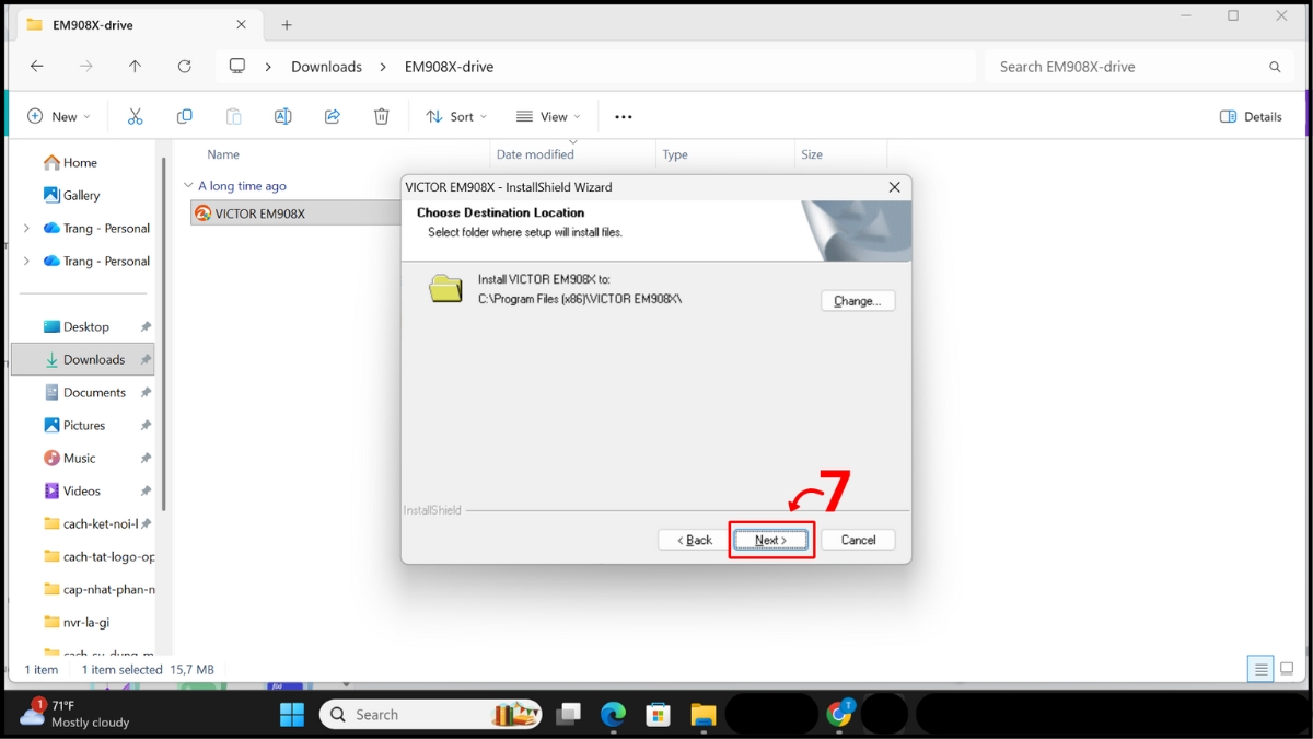 Chọn Next để hoàn thành xác nhận