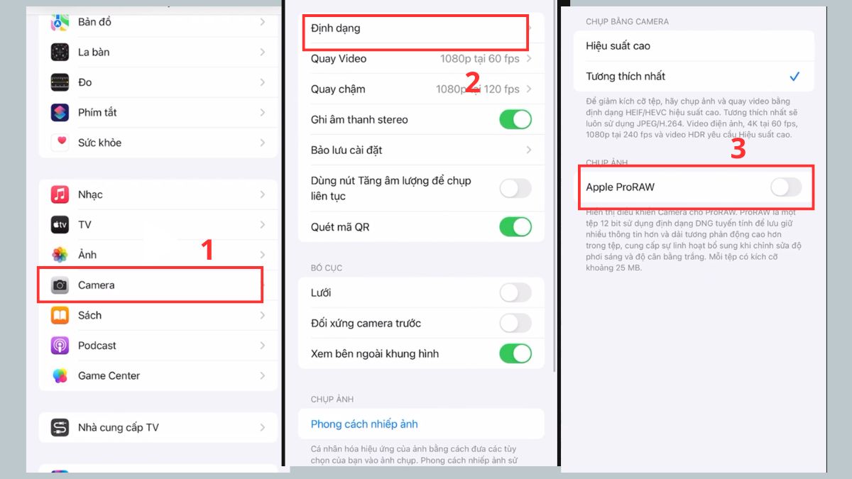 Thao tác chỉnh ảnh với chế độ ProRaw