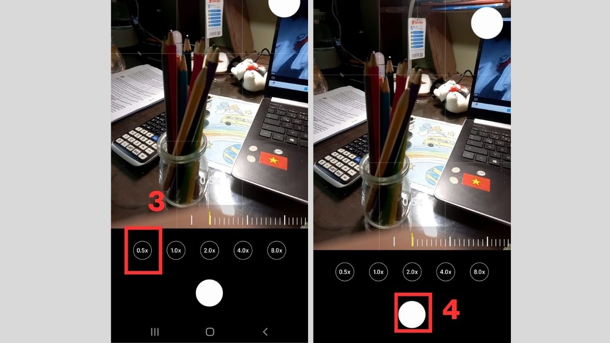 Canh chỉnh tiêu cự và bố cục trên điện thoại Samsung