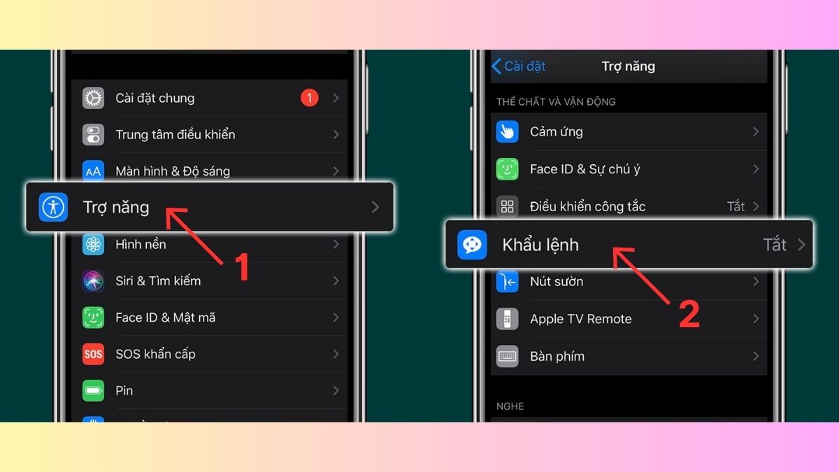 Tạo khẩu lệnh để kích hoạt chụp màn hình iPhone