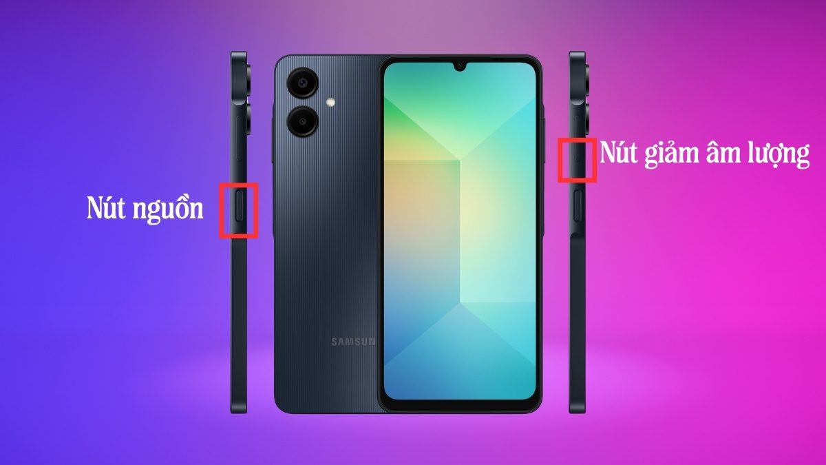 Chụp màn hình Samsung Galaxy A06 bằng tổ hợp phím cứng