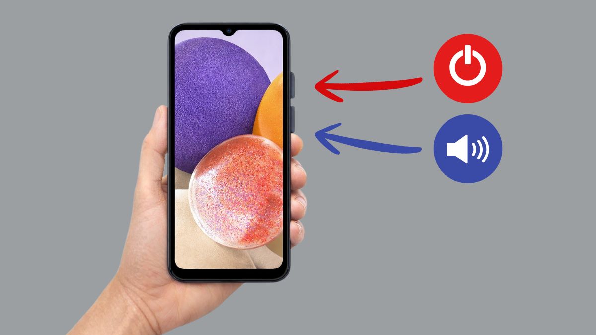 Giữ nút Nguồn và Giảm âm lượng trong 1-2 giây