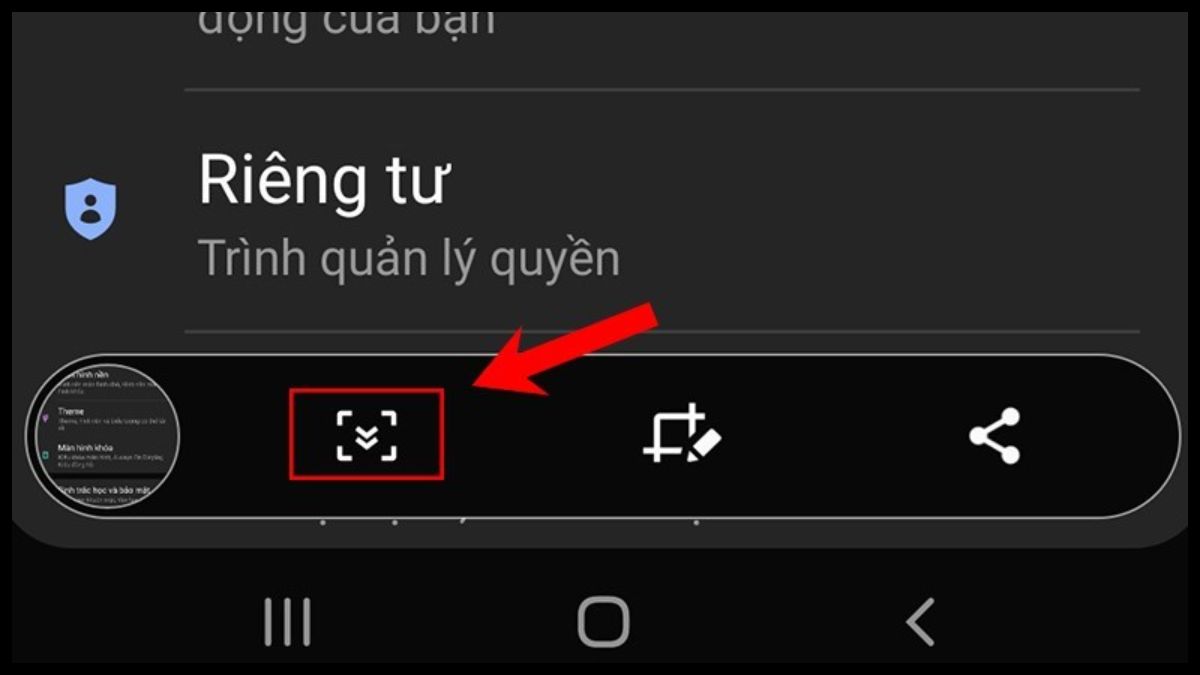 Thao tác chụp ảnh cuộn dài trên Samsung Galaxy A14