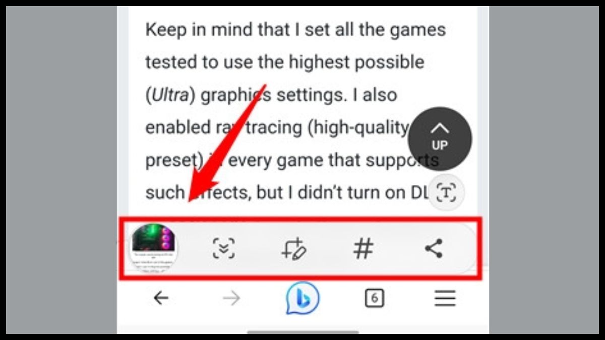 Ảnh chụp màn hình sẽ được hiển ở góc trái dưới cùng màn hình