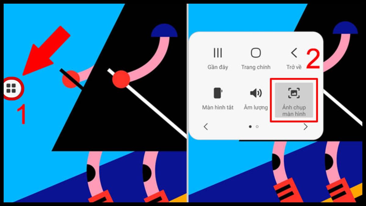 Thực hiện thao tác chụp màn hình bằng Menu trợ năng