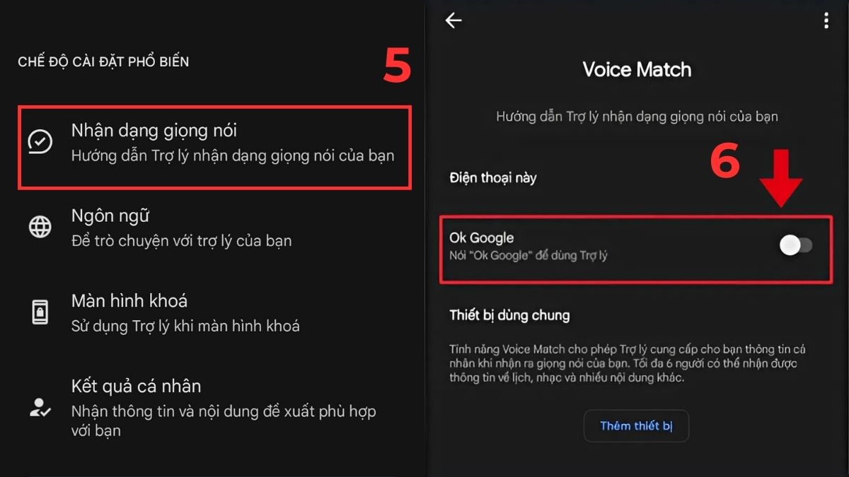 Bật tính nhăng Nhận dạng giọng nói