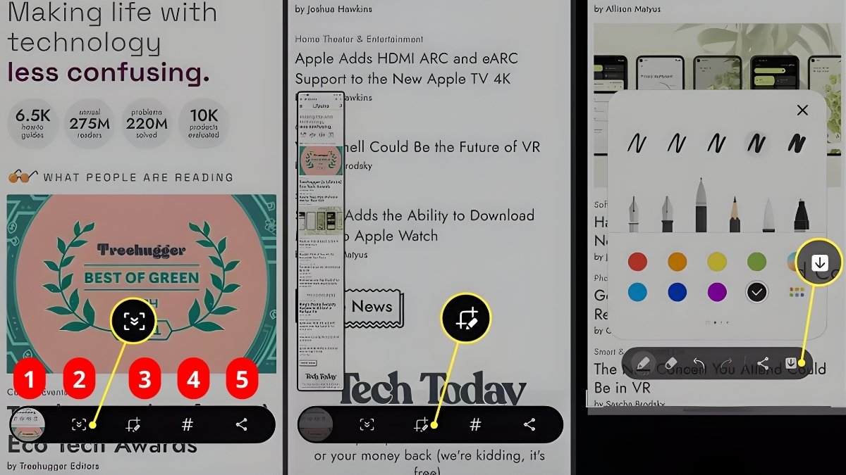 Các tùy chọn trên thanh công cụ